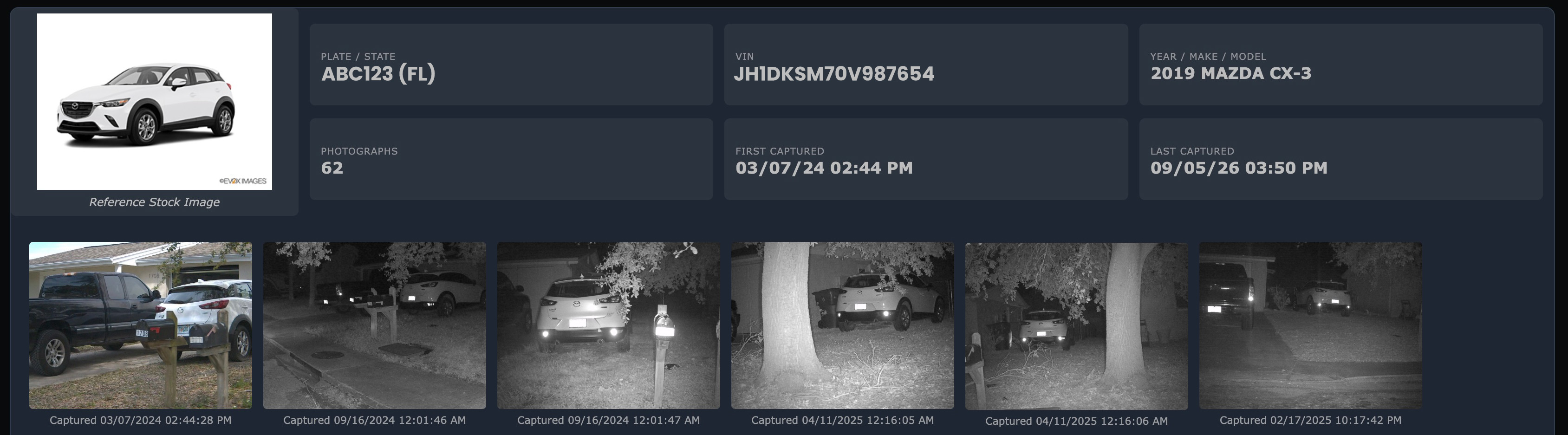 IRBsearch Vehicle Sightings - Picture Proof